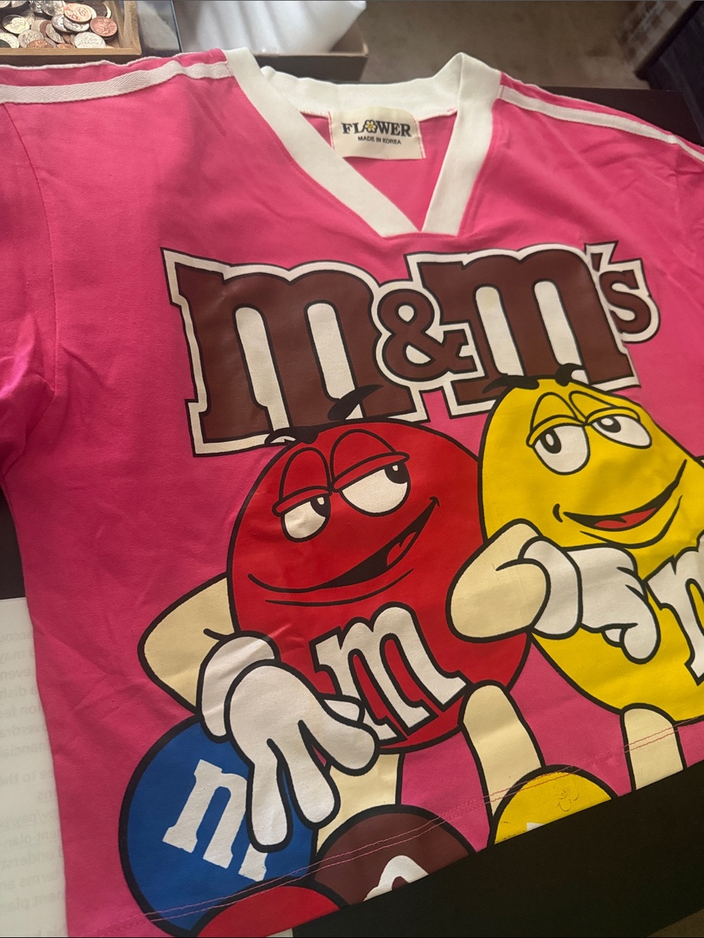 Fashion Nova Pink M&M's Graphic Crop Tee